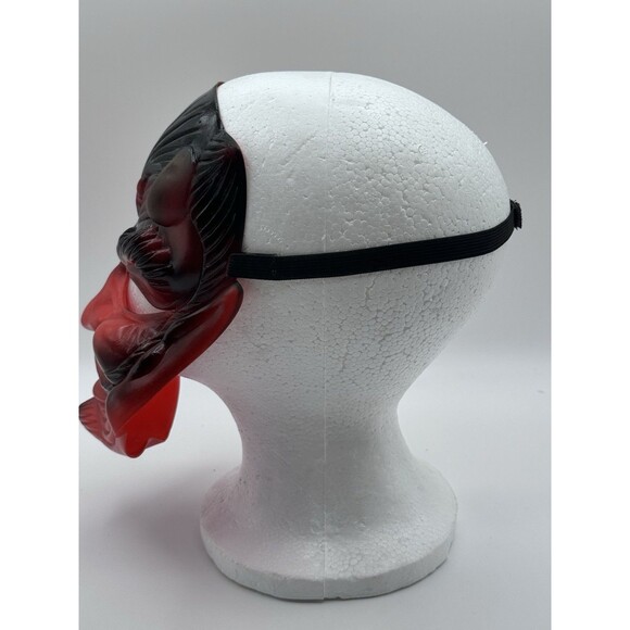 Vintage 1997 Paper Magic Group Red Devil Satan Halloween Mask – Demon Face Latex - Picture 3 of 7